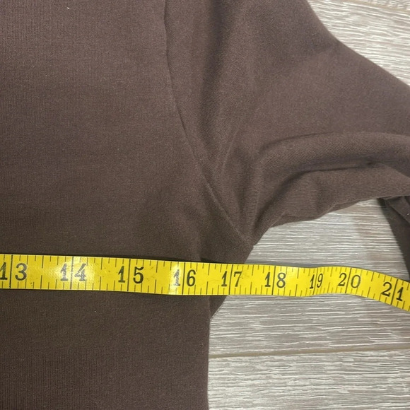 Aventura Organic Cotton Long Sleeve V-neck Brown Teagan Dress Details M - Picture 8 of 16